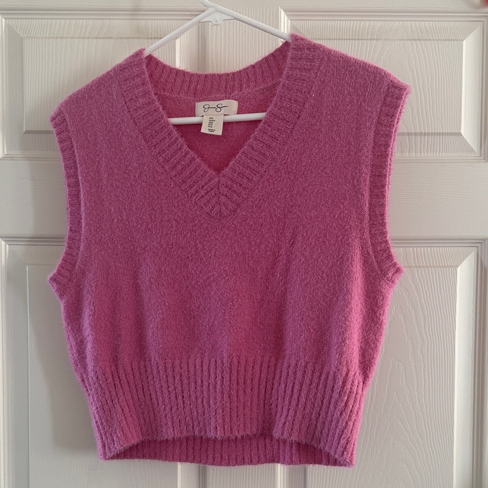 Jessica Simpson Pink V-Neck Sweater Vest